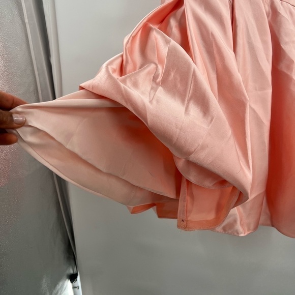 HEBEOS pink A-Line/Princess Sleeveless V-neck Short/Mini Satin Dresses - Picture 8 of 12